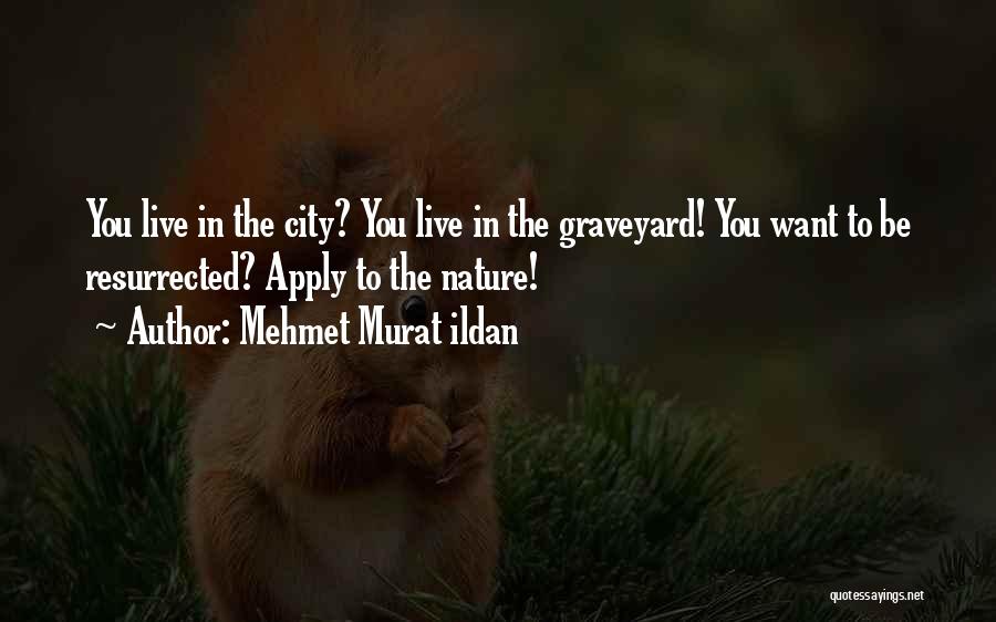 Mehmet Murat Ildan Quotes: You Live In The City? You Live In The Graveyard! You Want To Be Resurrected? Apply To The Nature!