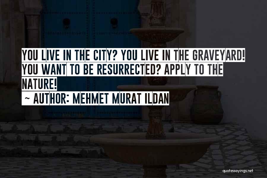 Mehmet Murat Ildan Quotes: You Live In The City? You Live In The Graveyard! You Want To Be Resurrected? Apply To The Nature!