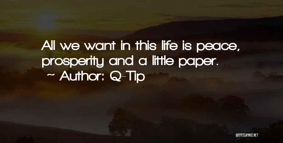 Q-Tip Quotes: All We Want In This Life Is Peace, Prosperity And A Little Paper.