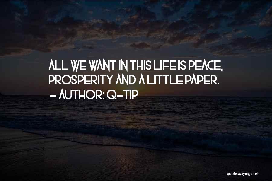 Q-Tip Quotes: All We Want In This Life Is Peace, Prosperity And A Little Paper.