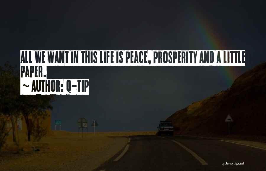 Q-Tip Quotes: All We Want In This Life Is Peace, Prosperity And A Little Paper.