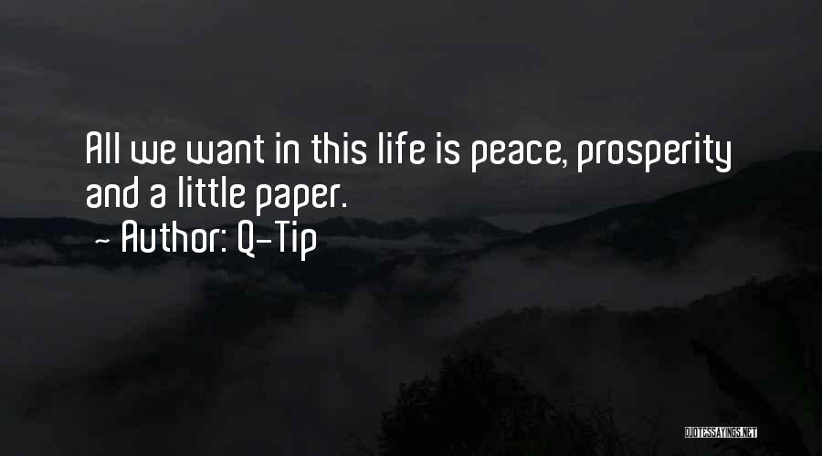 Q-Tip Quotes: All We Want In This Life Is Peace, Prosperity And A Little Paper.