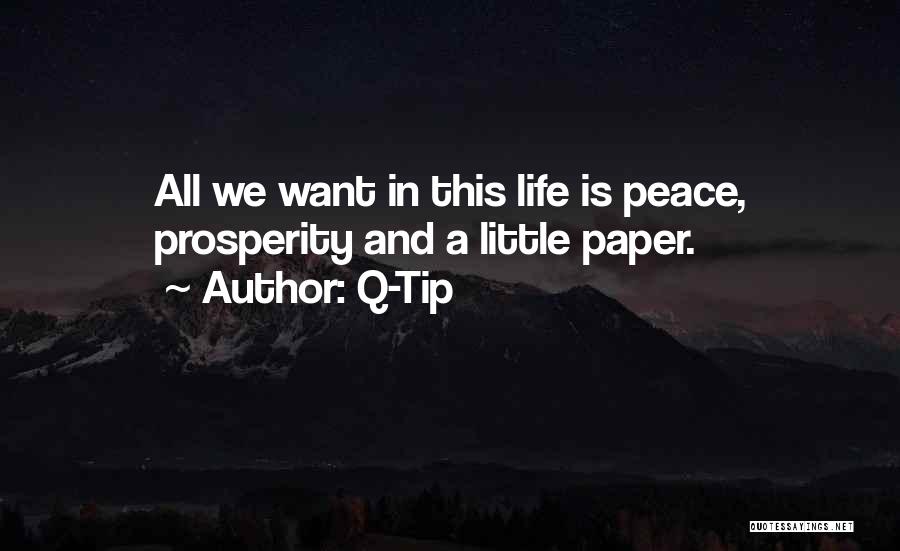 Q-Tip Quotes: All We Want In This Life Is Peace, Prosperity And A Little Paper.