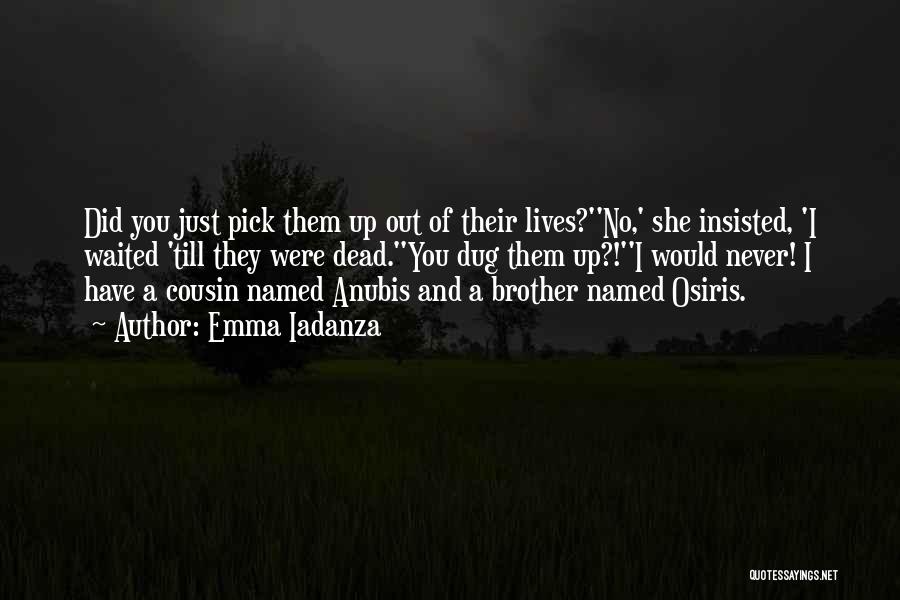 Emma Iadanza Quotes: Did You Just Pick Them Up Out Of Their Lives?''no,' She Insisted, 'i Waited 'till They Were Dead.''you Dug Them