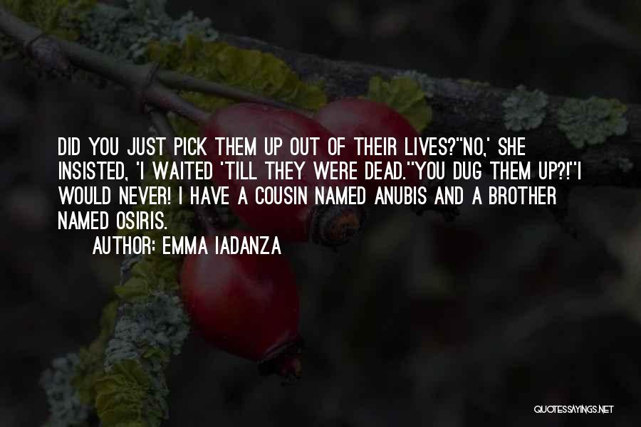 Emma Iadanza Quotes: Did You Just Pick Them Up Out Of Their Lives?''no,' She Insisted, 'i Waited 'till They Were Dead.''you Dug Them