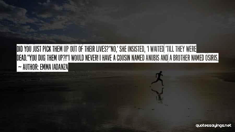 Emma Iadanza Quotes: Did You Just Pick Them Up Out Of Their Lives?''no,' She Insisted, 'i Waited 'till They Were Dead.''you Dug Them