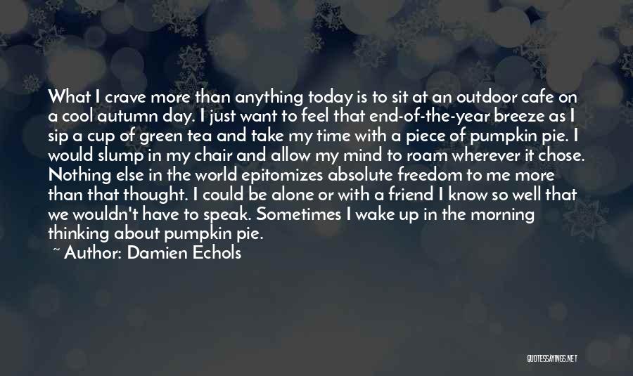 Damien Echols Quotes: What I Crave More Than Anything Today Is To Sit At An Outdoor Cafe On A Cool Autumn Day. I