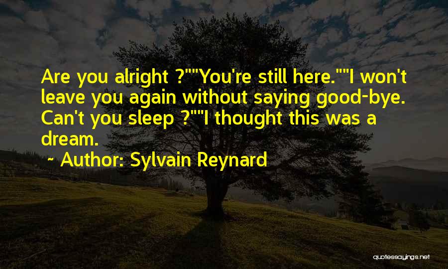 Sylvain Reynard Quotes: Are You Alright ?you're Still Here.i Won't Leave You Again Without Saying Good-bye. Can't You Sleep ?i Thought This Was