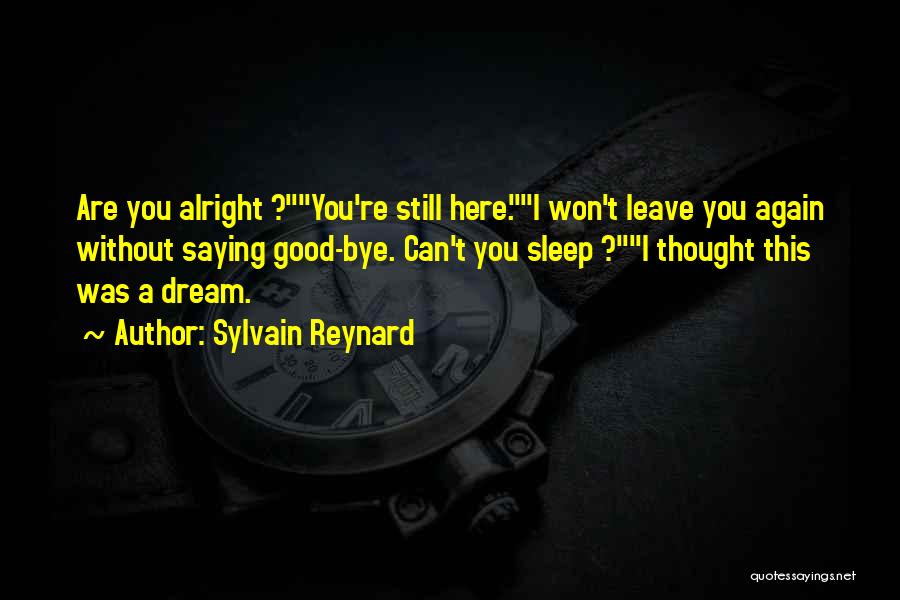 Sylvain Reynard Quotes: Are You Alright ?you're Still Here.i Won't Leave You Again Without Saying Good-bye. Can't You Sleep ?i Thought This Was