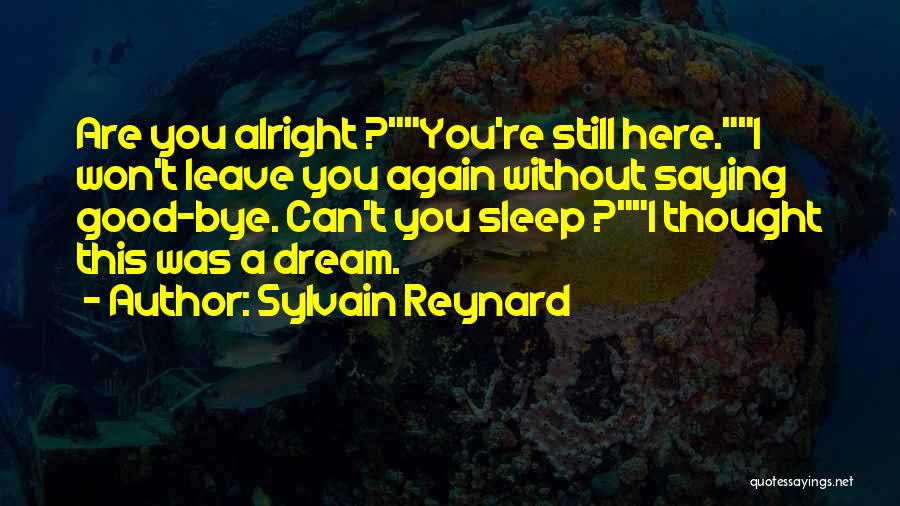Sylvain Reynard Quotes: Are You Alright ?you're Still Here.i Won't Leave You Again Without Saying Good-bye. Can't You Sleep ?i Thought This Was