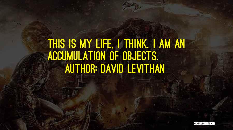 David Levithan Quotes: This Is My Life, I Think. I Am An Accumulation Of Objects.