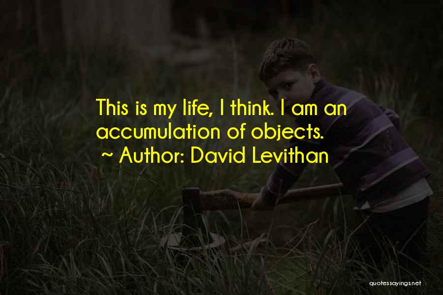 David Levithan Quotes: This Is My Life, I Think. I Am An Accumulation Of Objects.