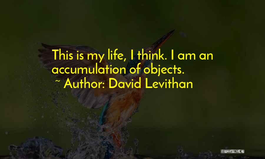 David Levithan Quotes: This Is My Life, I Think. I Am An Accumulation Of Objects.