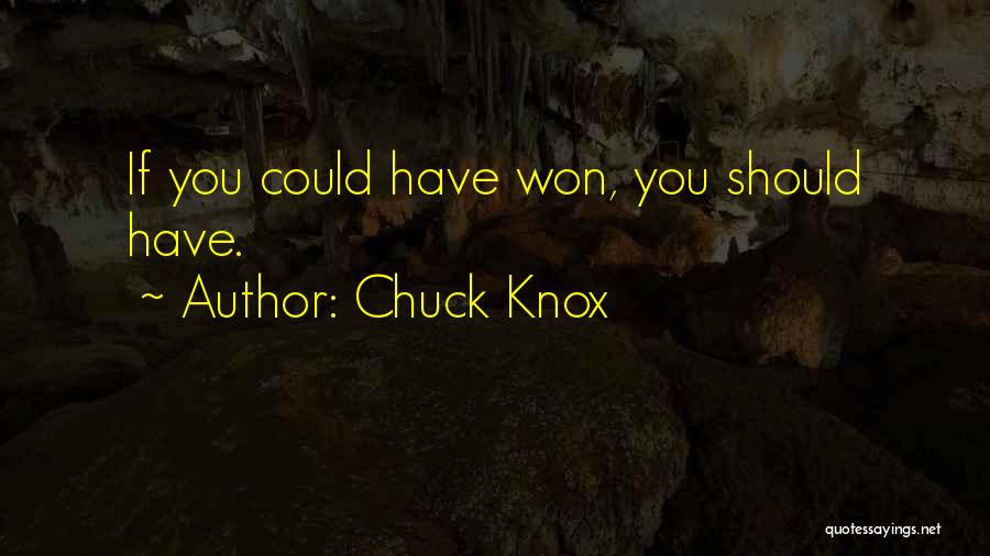 Chuck Knox Quotes: If You Could Have Won, You Should Have.