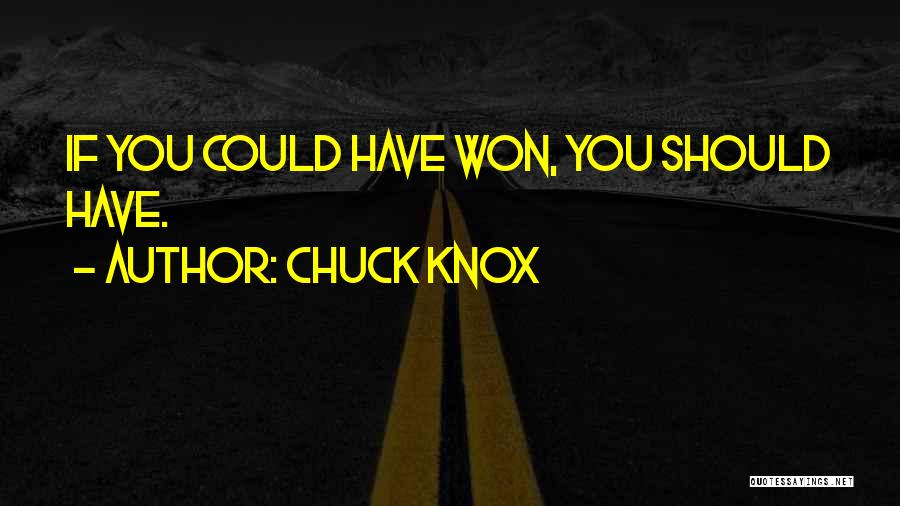 Chuck Knox Quotes: If You Could Have Won, You Should Have.