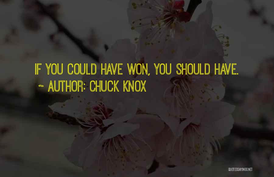 Chuck Knox Quotes: If You Could Have Won, You Should Have.