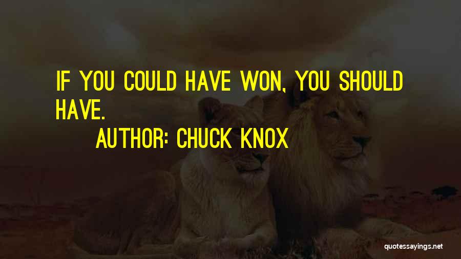 Chuck Knox Quotes: If You Could Have Won, You Should Have.