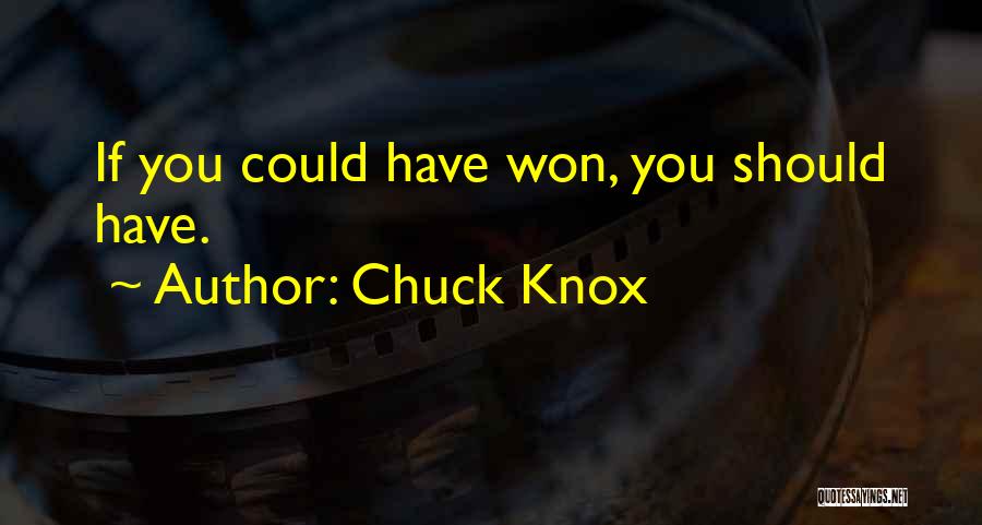 Chuck Knox Quotes: If You Could Have Won, You Should Have.