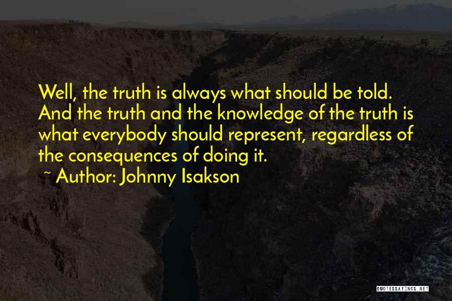 Johnny Isakson Quotes: Well, The Truth Is Always What Should Be Told. And The Truth And The Knowledge Of The Truth Is What