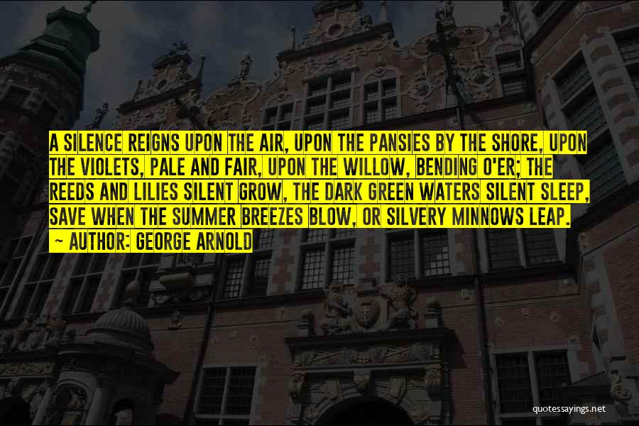 George Arnold Quotes: A Silence Reigns Upon The Air, Upon The Pansies By The Shore, Upon The Violets, Pale And Fair, Upon The