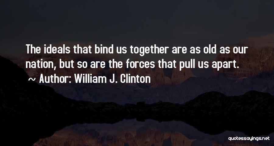 William J. Clinton Quotes: The Ideals That Bind Us Together Are As Old As Our Nation, But So Are The Forces That Pull Us