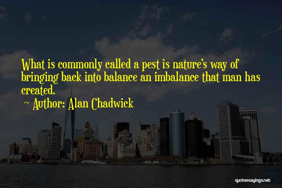 Alan Chadwick Quotes: What Is Commonly Called A Pest Is Nature's Way Of Bringing Back Into Balance An Imbalance That Man Has Created.