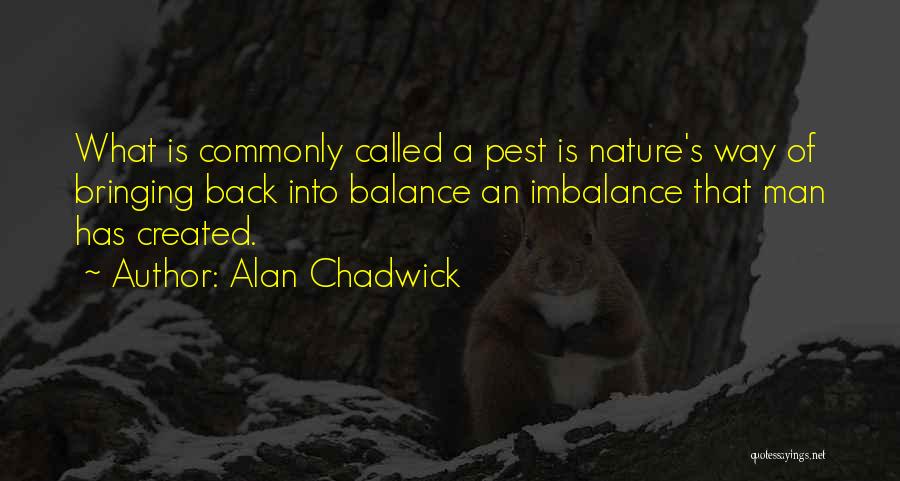 Alan Chadwick Quotes: What Is Commonly Called A Pest Is Nature's Way Of Bringing Back Into Balance An Imbalance That Man Has Created.
