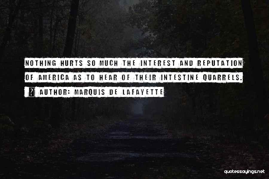 Marquis De Lafayette Quotes: Nothing Hurts So Much The Interest And Reputation Of America As To Hear Of Their Intestine Quarrels.