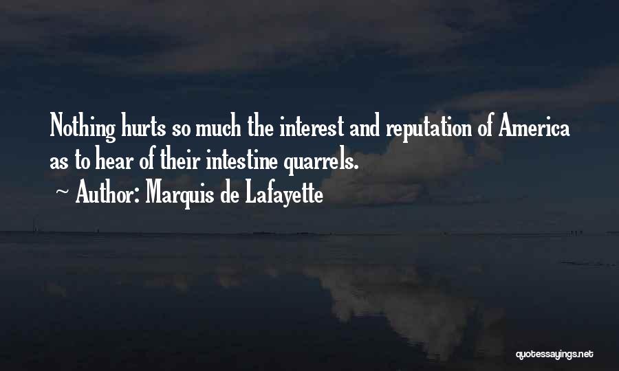 Marquis De Lafayette Quotes: Nothing Hurts So Much The Interest And Reputation Of America As To Hear Of Their Intestine Quarrels.