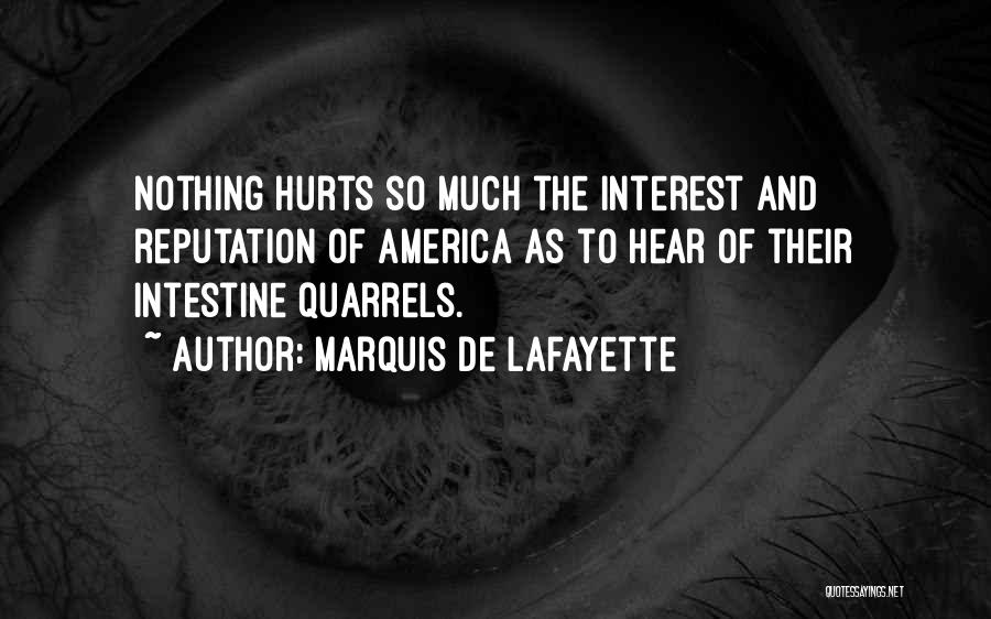 Marquis De Lafayette Quotes: Nothing Hurts So Much The Interest And Reputation Of America As To Hear Of Their Intestine Quarrels.