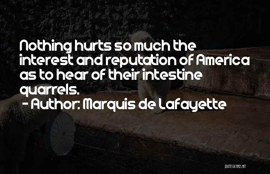 Marquis De Lafayette Quotes: Nothing Hurts So Much The Interest And Reputation Of America As To Hear Of Their Intestine Quarrels.