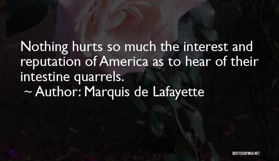 Marquis De Lafayette Quotes: Nothing Hurts So Much The Interest And Reputation Of America As To Hear Of Their Intestine Quarrels.