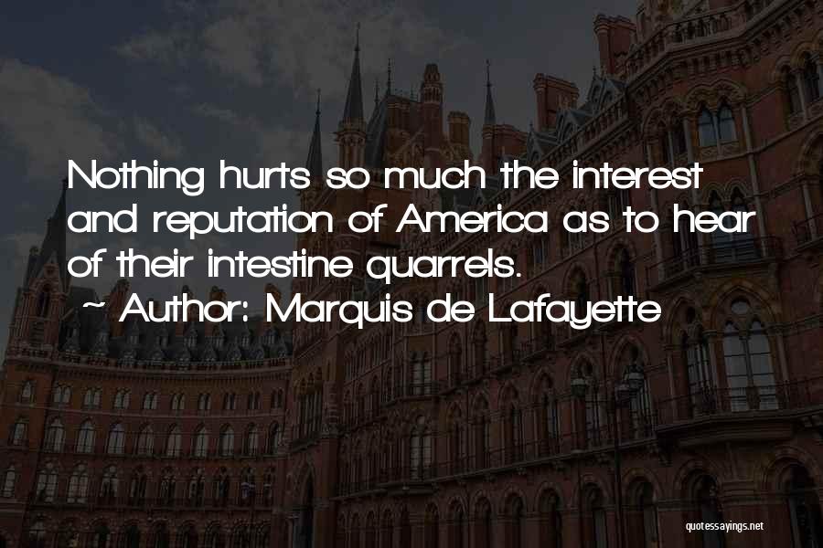 Marquis De Lafayette Quotes: Nothing Hurts So Much The Interest And Reputation Of America As To Hear Of Their Intestine Quarrels.