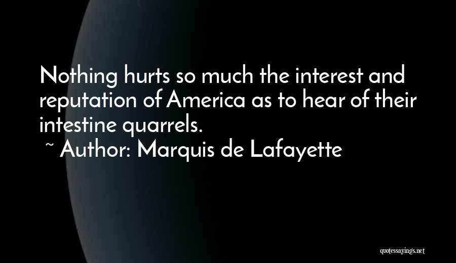 Marquis De Lafayette Quotes: Nothing Hurts So Much The Interest And Reputation Of America As To Hear Of Their Intestine Quarrels.