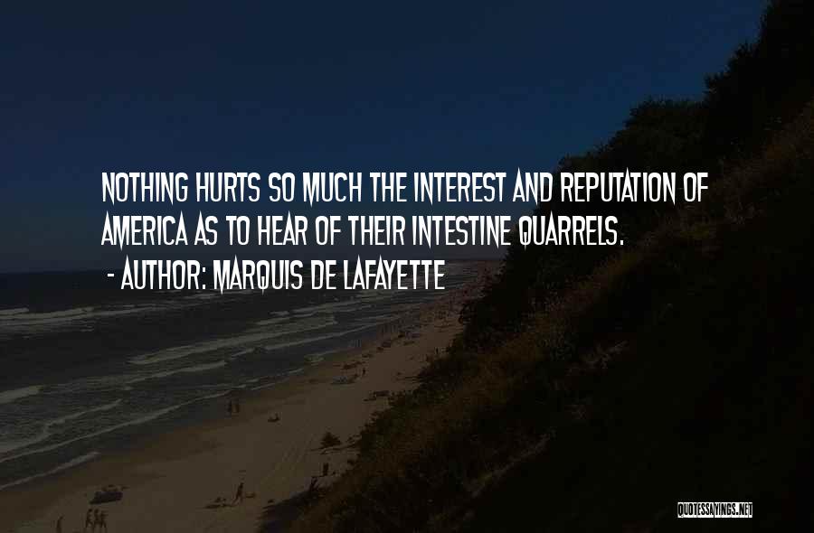 Marquis De Lafayette Quotes: Nothing Hurts So Much The Interest And Reputation Of America As To Hear Of Their Intestine Quarrels.