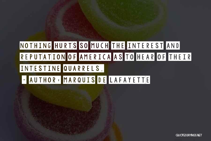 Marquis De Lafayette Quotes: Nothing Hurts So Much The Interest And Reputation Of America As To Hear Of Their Intestine Quarrels.