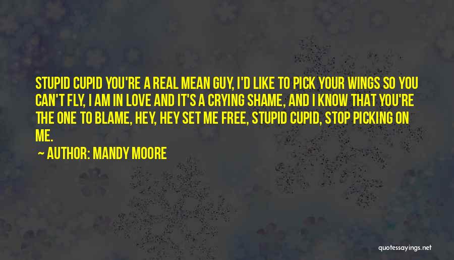 Mandy Moore Quotes: Stupid Cupid You're A Real Mean Guy, I'd Like To Pick Your Wings So You Can't Fly, I Am In