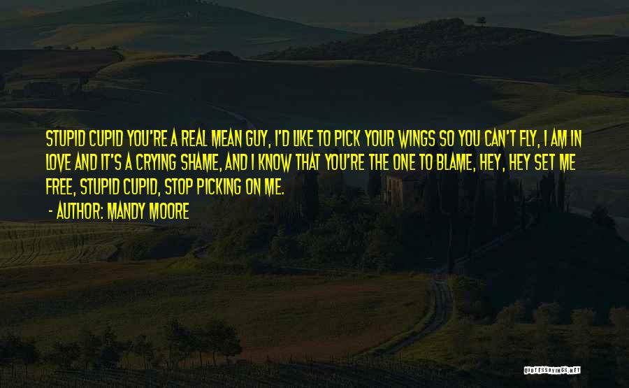 Mandy Moore Quotes: Stupid Cupid You're A Real Mean Guy, I'd Like To Pick Your Wings So You Can't Fly, I Am In