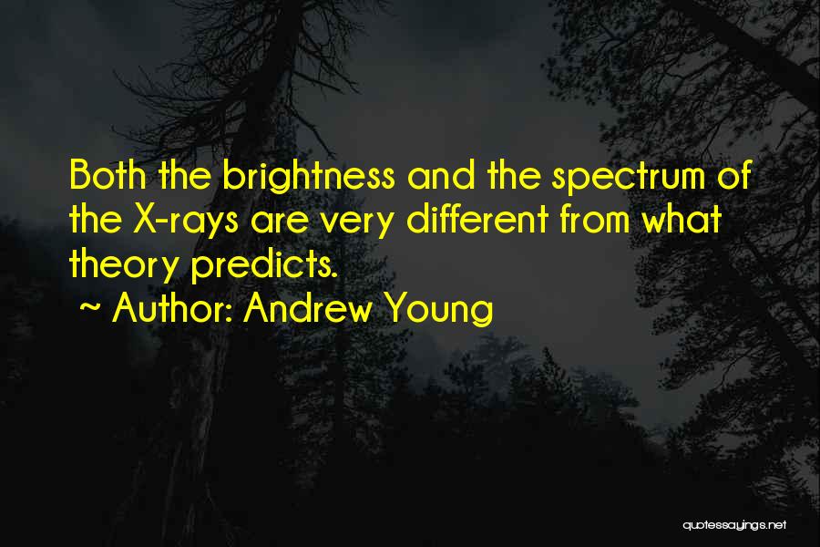 Andrew Young Quotes: Both The Brightness And The Spectrum Of The X-rays Are Very Different From What Theory Predicts.