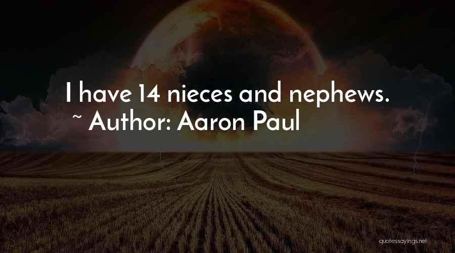 Aaron Paul Quotes: I Have 14 Nieces And Nephews.