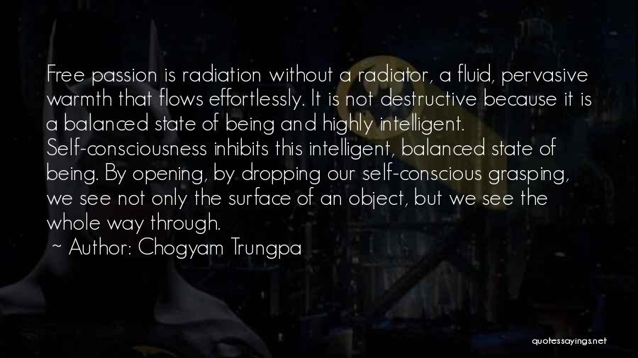 Chogyam Trungpa Quotes: Free Passion Is Radiation Without A Radiator, A Fluid, Pervasive Warmth That Flows Effortlessly. It Is Not Destructive Because It
