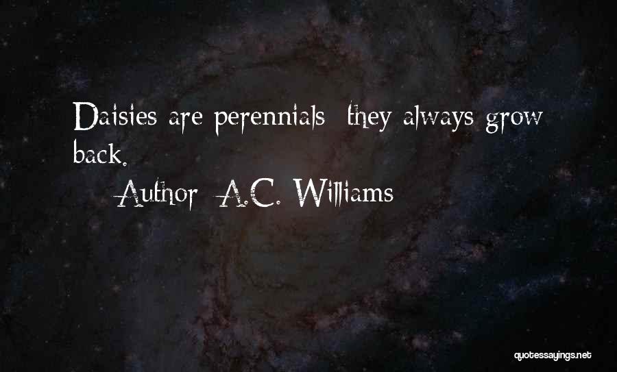A.C. Williams Quotes: Daisies Are Perennials; They Always Grow Back.