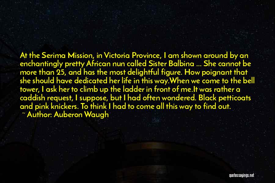 Auberon Waugh Quotes: At The Serima Mission, In Victoria Province, I Am Shown Around By An Enchantingly Pretty African Nun Called Sister Balbina