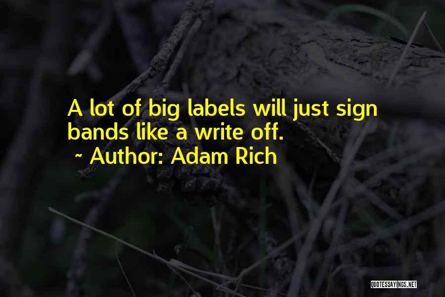 Adam Rich Quotes: A Lot Of Big Labels Will Just Sign Bands Like A Write Off.