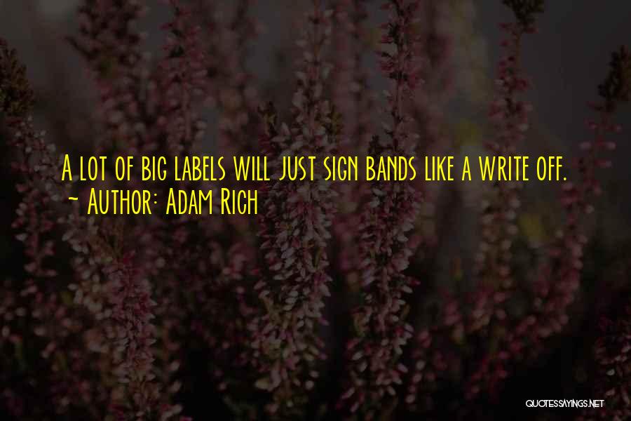 Adam Rich Quotes: A Lot Of Big Labels Will Just Sign Bands Like A Write Off.