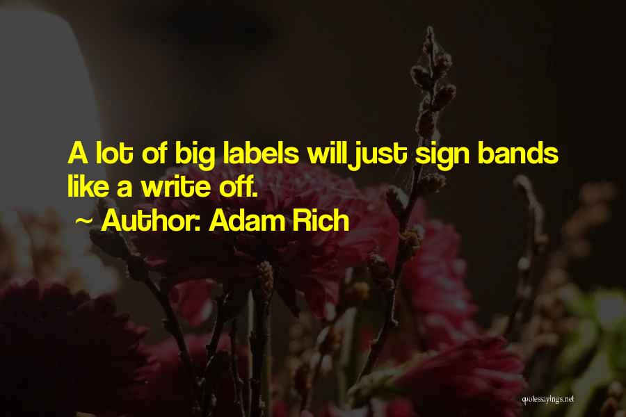 Adam Rich Quotes: A Lot Of Big Labels Will Just Sign Bands Like A Write Off.