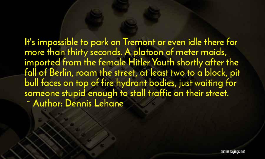 Dennis Lehane Quotes: It's Impossible To Park On Tremont Or Even Idle There For More Than Thirty Seconds. A Platoon Of Meter Maids,