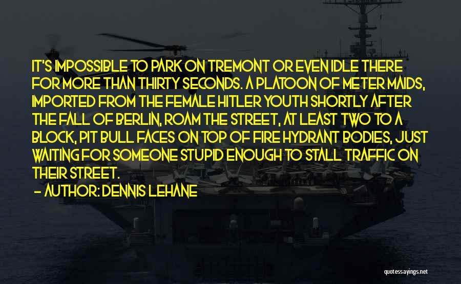 Dennis Lehane Quotes: It's Impossible To Park On Tremont Or Even Idle There For More Than Thirty Seconds. A Platoon Of Meter Maids,