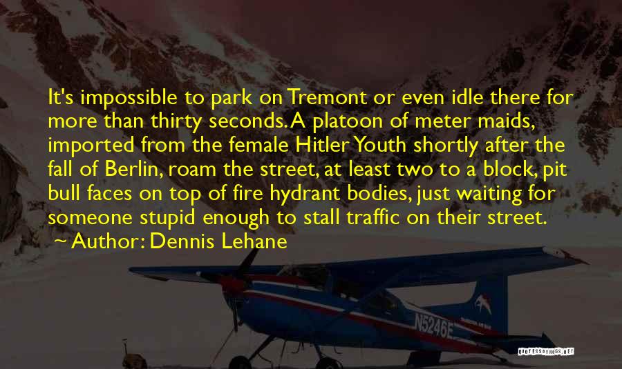 Dennis Lehane Quotes: It's Impossible To Park On Tremont Or Even Idle There For More Than Thirty Seconds. A Platoon Of Meter Maids,