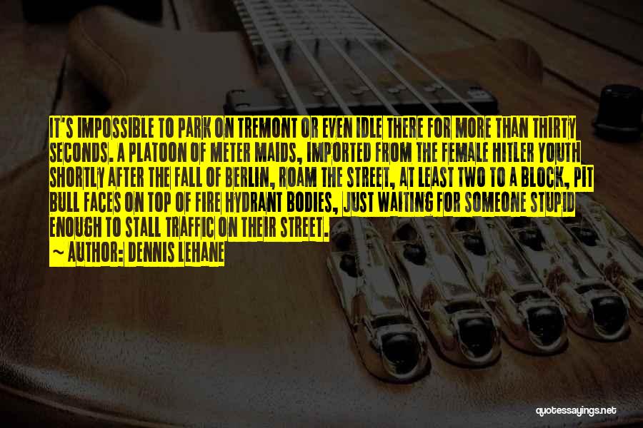 Dennis Lehane Quotes: It's Impossible To Park On Tremont Or Even Idle There For More Than Thirty Seconds. A Platoon Of Meter Maids,